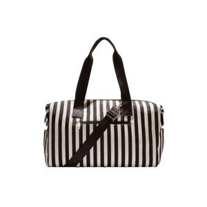 Alice + Olivia Duffel Bag Black White Vacation Weekender Tote Travel Carry On